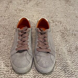 Zara Women’s Silver Glitter Sneakers Size 38